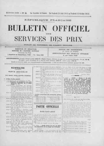 Couverture de Bulletin officiel des services des prix, publié le 02 mai 1941