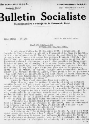 Couverture de Bulletin socialiste (1931-1939), publié le 11 septembre 1933