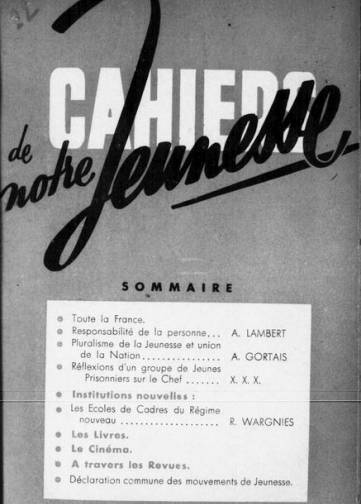 Couverture de Cahiers de notre jeunesse, publié le 01 juin 1941