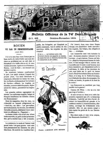 Couverture de Canard du boyau, publié le 01 août 1915