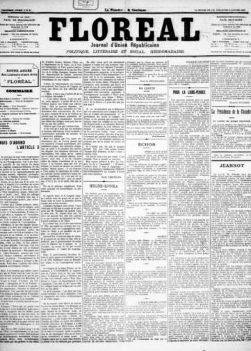 Couverture de Floréal, publié le 06 décembre 1903