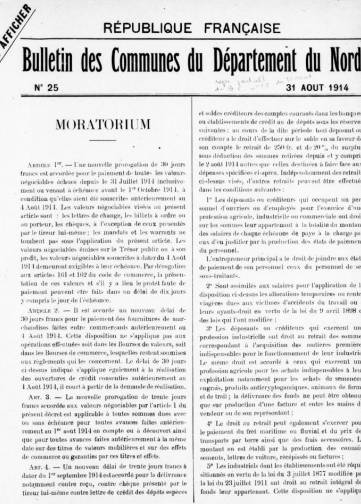 Couverture de Bulletin du département du Nord, publié le 28 août 1914