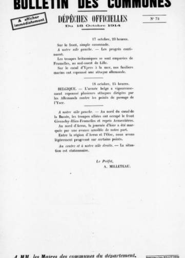 Couverture de Bulletin des communes, publié le 16 septembre 1914