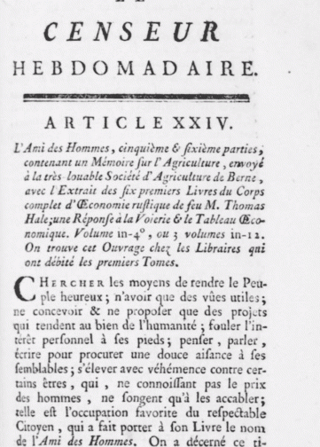 Le Censeur hebdomadaire (1760-1761)