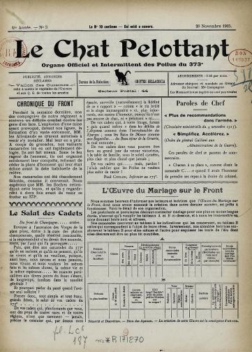 Couverture de Chat pelottant, publié le 20 novembre 1915