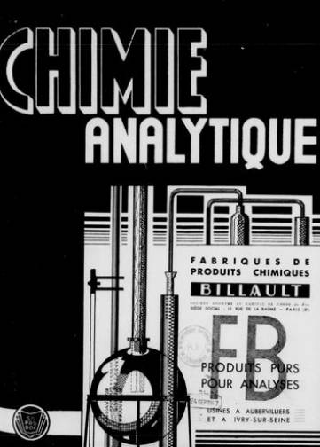 Couverture de Chimie analytique, publié le 01 janvier 1946