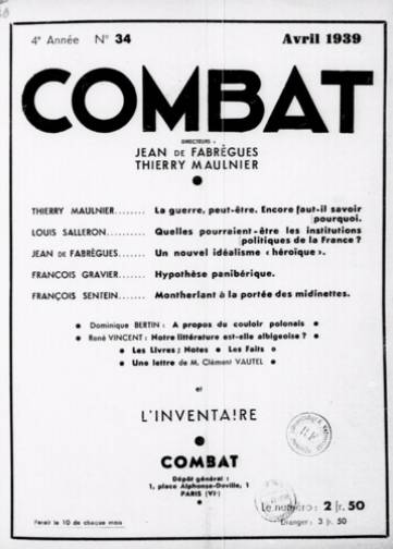 Couverture de Combat, publié le 10 janvier 1935