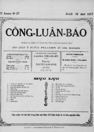 Couverture de Công luân bao, publié le 15 mars 1917