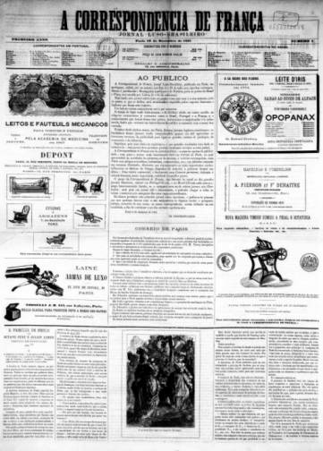 Couverture de A Correspondencia de França, publié le 19 décembre 1875