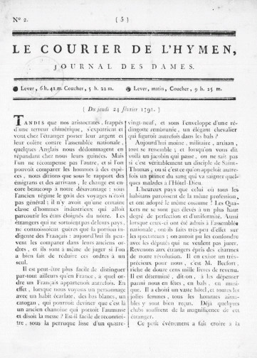 Le Courier de l’hymen (1791)