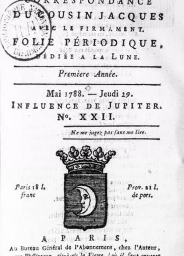 Courrier des planètes, ou Correspondance du cousin Jacques avec le firmament (1788-1789)