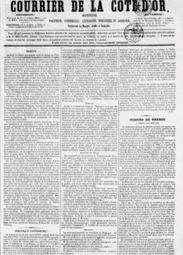 Couverture de Courrier de la Côte-d'Or, publié le 27 juillet 1839