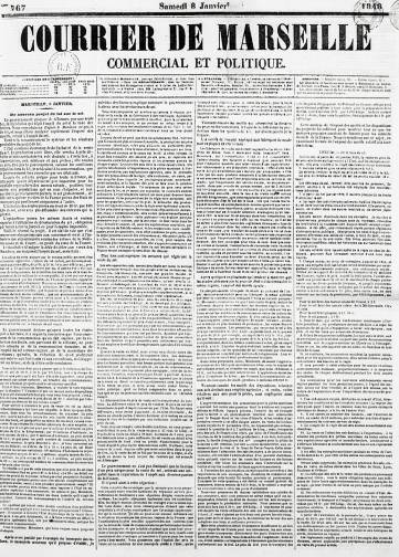 Couverture de Courrier de Marseille, publié le 01 janvier 1848