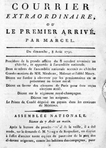 Couverture de Courrier extraordinaire, publié le 01 janvier 1790