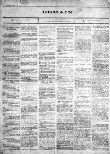 Couverture de Demain, publié le 12 avril 1899