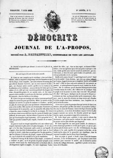 Couverture de Démocrite, publié le 01 juin 1829