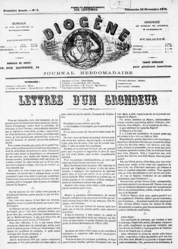 Couverture de Diogène (1876), publié le 12 novembre 1876