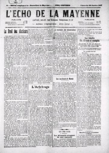 Couverture de L'Écho de la Mayenne, publié le 04 juillet 1915
