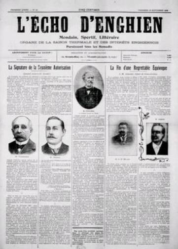 Couverture de L'Echo d'Enghien, publié le 26 juin 1908