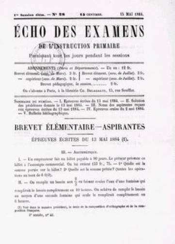 Couverture de Écho des examens de l'instruction primaire, publié le 07 mars 1881