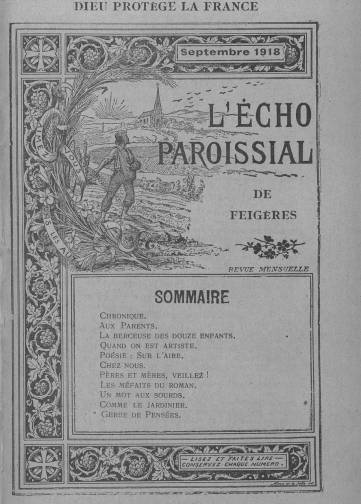 Couverture de Écho paroissial de Feigères, publié le 01 janvier 1914