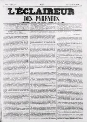 Couverture de L'Éclaireur des Pyrénées, publié le 23 octobre 1848