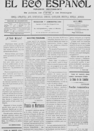 Couverture de El Eco espanol, publié le 04 mai 1911