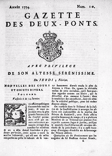 Couverture de Gazette des Deux-Ponts, publié le 03 janvier 1774