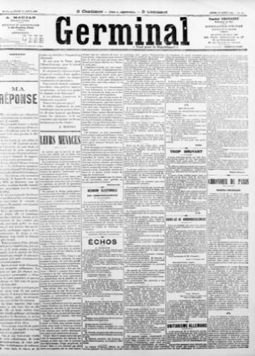 Couverture de Germinal, publié le 18 décembre 1892