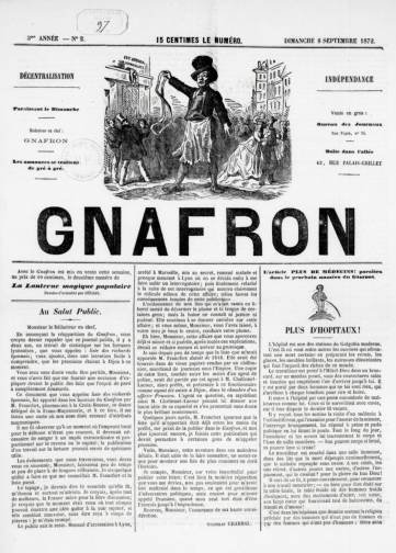 Couverture de Gnafron, publié le 11 septembre 1870