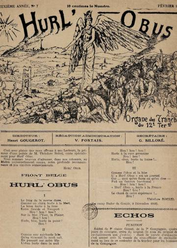 Couverture de Hurle, obus, publié le 01 août 1916