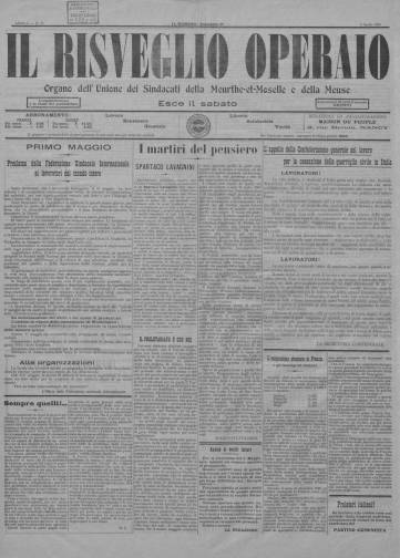 Couverture de Risveglio operaio, publié le 29 janvier 1921