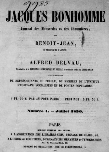 Couverture de Jacques Bonhomme (1850), publié le 01 juillet 1850