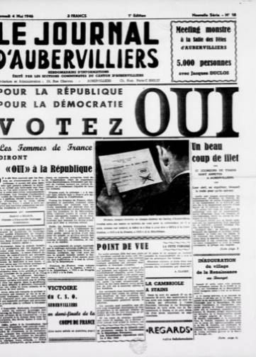Couverture de Journal du Canton d’Aubervilliers, publié le 05 janvier 1946