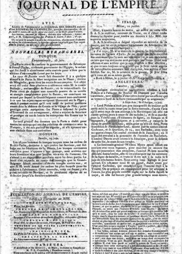 Couverture de Journal de l'Empire, publié le 16 juillet 1805