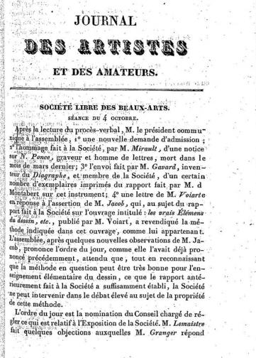 Couverture de Journal des artistes, publié le 09 octobre 1831