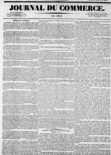 Couverture de Journal du commerce, publié le 30 mai 1821