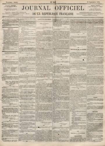 Couverture de Journal officiel de la Rép. française, publié le 07 septembre 1870