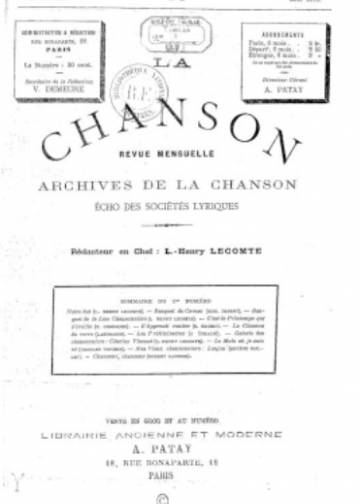 La Chanson (1878-1881)