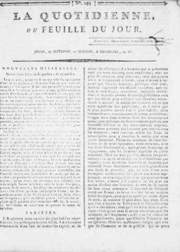 La Quotidienne ou Feuille du jour (1796-1797)