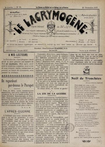 Couverture de Lacrymogène, publié le 25 décembre 1917