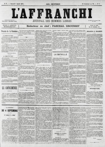 Couverture de Affranchi, publié le 02 avril 1871