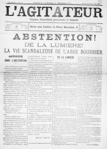Couverture de L'Agitateur, publié le 01 mars 1892