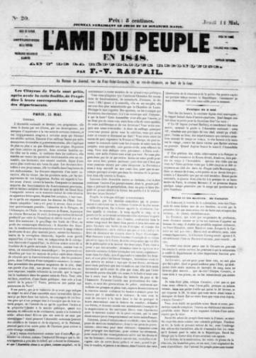 Couverture de Ami du peuple en 1848, publié le 27 février 1848