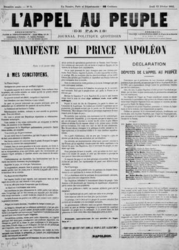 Couverture de Appel au peuple de Paris (1883-1913), publié le 15 février 1883
