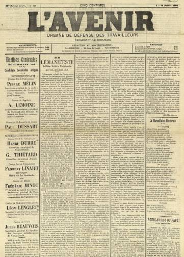 Couverture de L'Avenir (Valenciennes), publié le 07 mars 1899