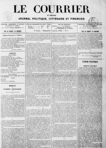 Couverture de Courrier du dimanche, publié le 09 mai 1858