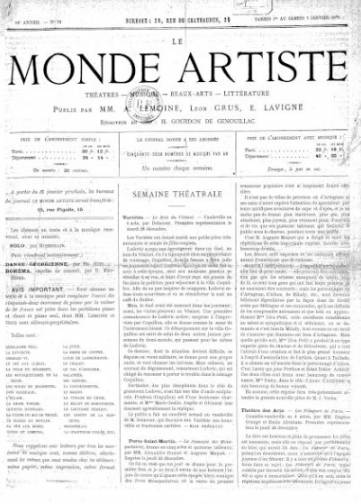 Le Monde artiste (1862-1914)