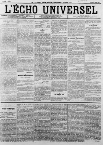 Couverture de Écho universel, publié le 10 décembre 1868