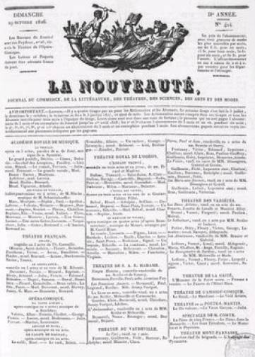 La Nouveauté (1825-1827)